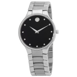 Serio Quartz Diamond Black Museum Dial Unisex Watch 0607286