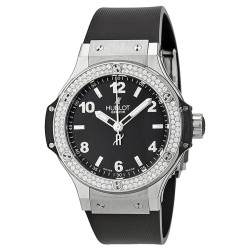 Big Bang Black Dial Diamond Black Rubber Ladies Watch 361.SX.1270.RX.1104
