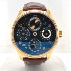 Pre-owned IWC Portuguese Perpetual Calendar Black Dial Men's Watch IW502119