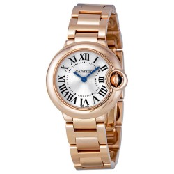 Pre-owned Cartier Ballon Bleu De Cartier Silvered (Opaline Lacquered) Dial Ladies Watch W69002Z2