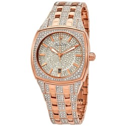 Quartz Crystal Pave Dial Men's Watch 98B324
