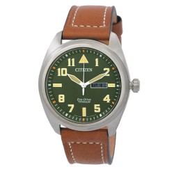 Eco-Drive Avion Super Titanium Green Dial Men's Watch BM8560-02X