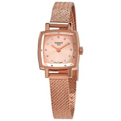 Lovely Square Diamond Rose Dial Ladies Watch T058.109.33.456.00
