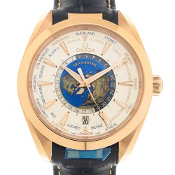 Aqua Terra Co-Axial World Time Automatic Chronometer Silver Dial Watch 220.53.43.22.02.001