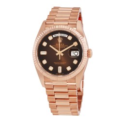 Day-Date 36 Automatic Diamond Brown Dial Watch 128235CHDP