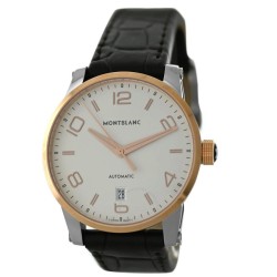 Pre-owned Montblanc Timewalker Silver Dial Men's Watch 110330