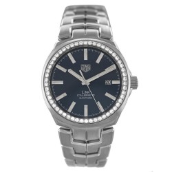 Pre-owned Tag Heuer Link Automatic Diamond Blue Dial Unisex Watch WBC2113.BA0603