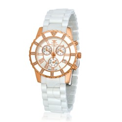 Time Chronograph Quartz Diamond White Dial Ladies Watch LV931CRDI