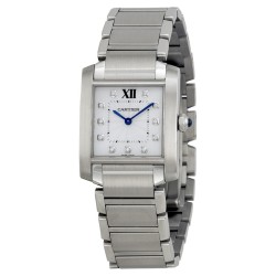 Pre-owned Cartier Tank Francaise Diamond Silver Dial Ladies Watch WE110007