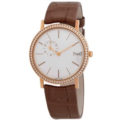 Altiplano White Dial 18K Rose Gold Diamond Ladies Watch GOA39107