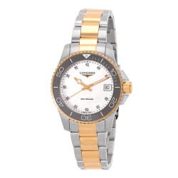 Hydroconquest Quartz Diamond White Mother of Pearl Dial Ladies Watch L3.370.3.87.6