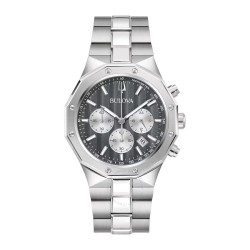 Prestige Chronograph Quartz Striped Grey Dial Men's Watch 96B459
