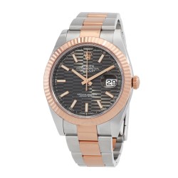 Datejust 41 Slate Fluted Motif Dial Automatic Men's Steel and 18kt Everose Gold Oyster Watch M126331-0019