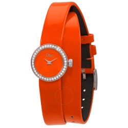 Pre-owned Dior La D De Dior Orange Dial Ladies Watch CD040110A022