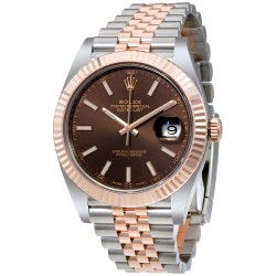 Datejust Chocolate Dial Steel and 18K Everose Gold Jubilee Men's Watch 126331CHSJ