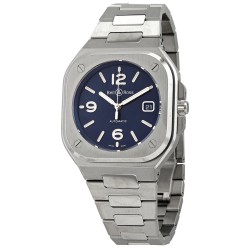 Pre-owned Bell and Ross BR 05 Blue Steel Automatic Blue Dial Men's Watch BR05A-BLU-ST/SST