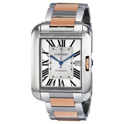 Pre-owned Cartier Tank Anglaise Automatic Silver Dial Men's Watch W5310006