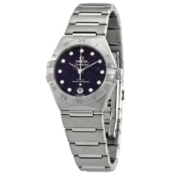 Constellation Automatic Blue Aventurine Glass Diamond Dial Ladies Watch 131.10.29.20.53.001