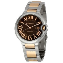 Pre-owned Cartier Ballon Bleu De Cartier Chocolate Dial Men's Watch W6920032