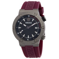 Greca Logo Diver Quartz Black Dial Men's Watch VE8G00224