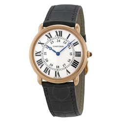 Pre-owned Cartier Ronde Louis Cartier Silver Dial Men's Watch W6800251