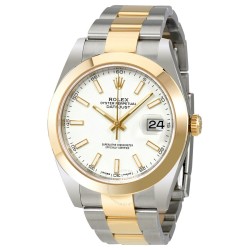 Datejust 41 White Dial Steel and 18K Yellow Gold Oyster Bracelet Men's Watch 126303WSO