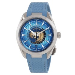 Seamaster World Time GMT Automatic Chronometer SUmmer Blue Dial Men's Watch 220.12.43.22.03.002