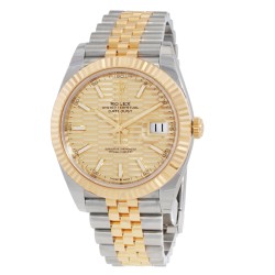 Datejust 41 Gold Fluted Motif Dial Steel and 18K Yellow Gold Jubilee Men's Watch 126333BKSJ