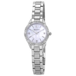 Sutton Quartz Diamond Crystal White Mother of Pearl Dial Ladies Watch 96R253