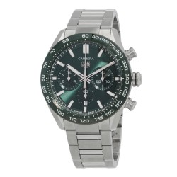 Pre-owned Tag Heuer Carrera Chronograph Automatic Green Dial Unisex Watch CBN2A1N-BA0643