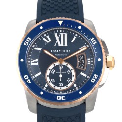 Pre-owned Cartier Calibre De Cartier Automatic Blue Dial Men's Watch W2CA0009