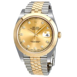 Datejust 41 Champagne Diamond Dial Steel and 18K Yellow Gold Jubilee Men's Watch 126303CDJ