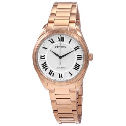 Eco-Drive Arezzo White Dial Ladies Watch EM0973-55A