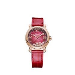 Happy Sport Automatic Red Dial Ladies Watch 275378 5005