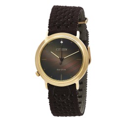 L Ambiluna Eco-Drive Brown Dial Ladies Watch EM1003-48X