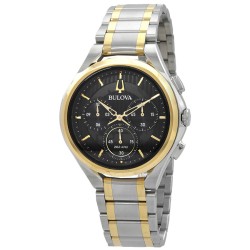Curv Chronograph Quartz Black Dial Two-Tone Men's Watch 98A301