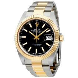 Datejust 41 Black Dial Steel and 18K Yellow Gold Oyster Men's Watch 12633BKSO