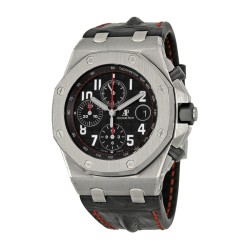 Audemars Royal Oak Offshore Black Dial Black Alligator Leather Men's Watch 26470STOOA101CR01