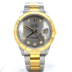 Pre-owned Rolex Datejust Turn-O-Graph Automatic Diamond Silver Dial Men's Watch 16263 SDO