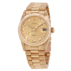 Pre-owned Rolex Datejust Automatic Diamond Champagne Dial Ladies Watch 68278 CDP