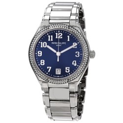 Twenty 4 Automatic Blue Sunburst Dial Diamond Ladies Watch 7300/1200A-001