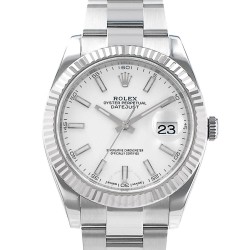 Pre-owned Rolex Datejust 41 Automatic Chronometer White Dial Men's Watch 126334 WSO