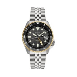 Seiko 5 GMT Automatic Analog-Digital Grey Dial Men's Watch SSK021
