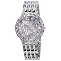 Crystal Silver Dial Ladies Watch 96L243
