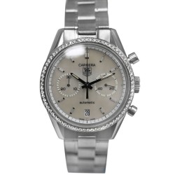Pre-owned Tag Heuer Carrera Chronograph Automatic Diamond White Dial Unisex Watch CV2116