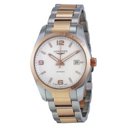 Conquest Classic Automatic Silver Dial 18k Rose Gold Men's Watch L2.785.5.76.7