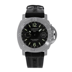 Pre-owned Panerai Luminor GMT Automatic Black Dial Men's Watch PAM00186