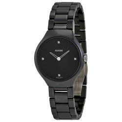 True Thinline Black Dial Black Ceramic Ladies Watch R27742712