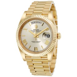 Pre-owned Rolex Day-Date 40 Silver Dial Men's Watch 228238SSRP