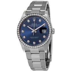 Datejust 36 Blue Diamond Dial Automatic Unisex Oyster Watch 126284BLDO